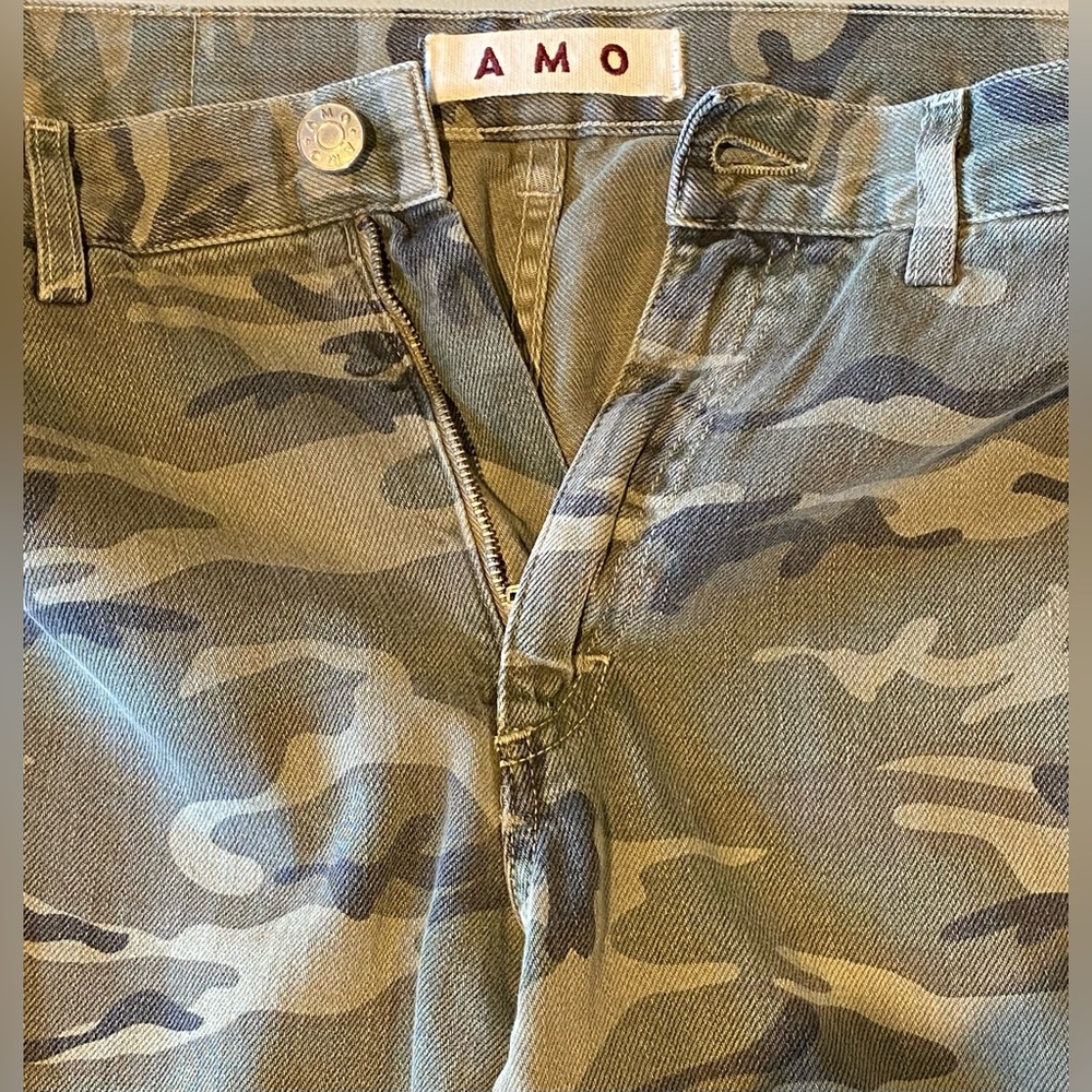 AMO Camo Slouch Cropped Trousers, size 27 - Picture 7 of 12